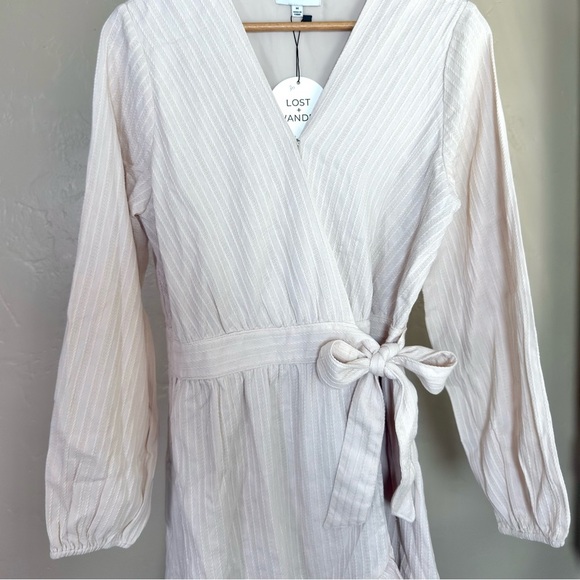 Lost + Wander Mini Wrap Dress Medium in Ivory - Picture 3 of 10